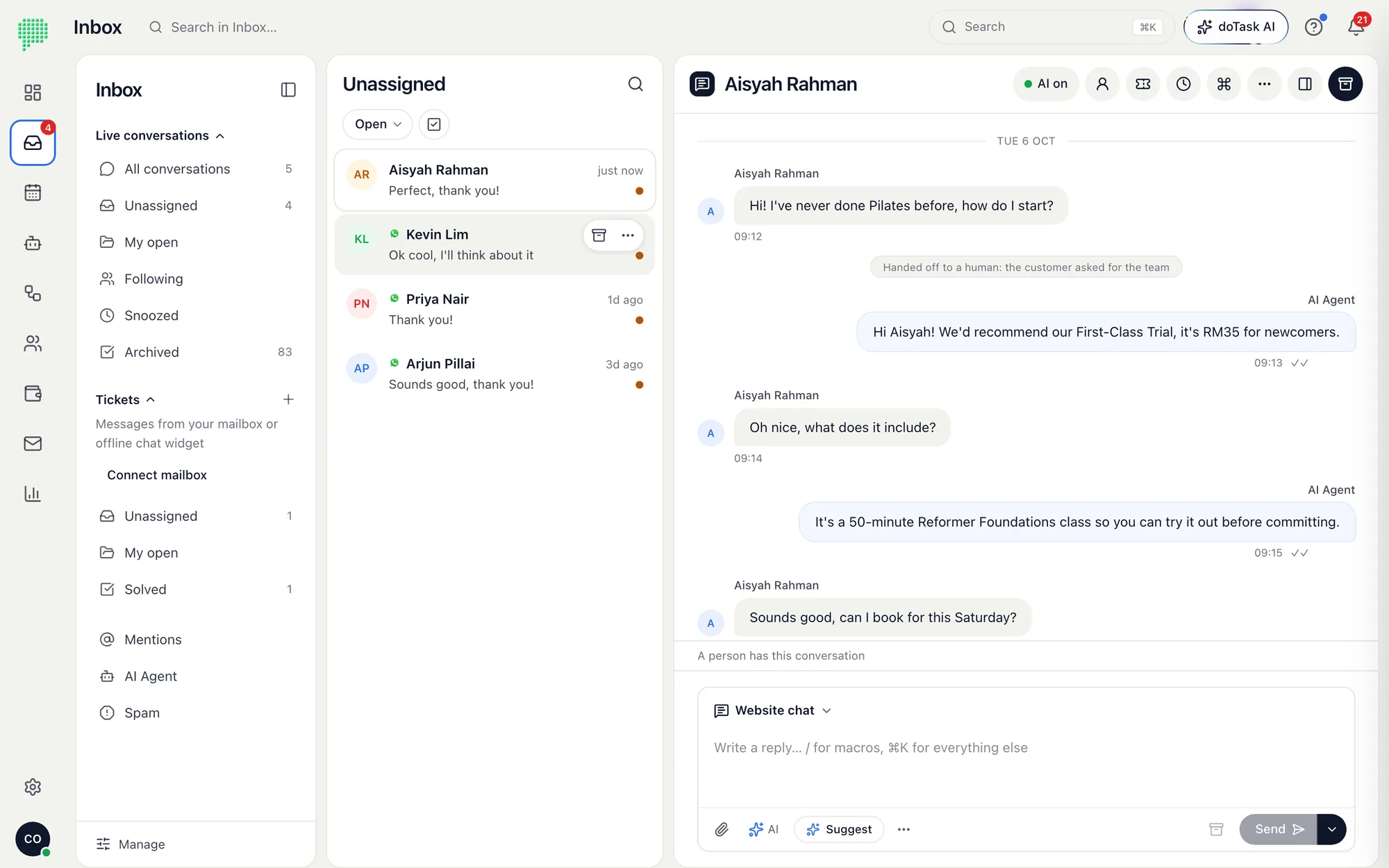 The doTask inbox